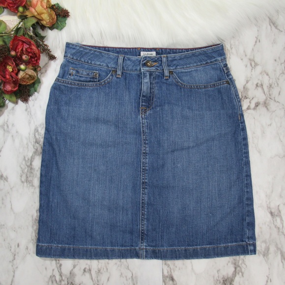 L.L. Bean Dresses & Skirts - L.L. Bean Denim Skirt (Favorite Fit)
